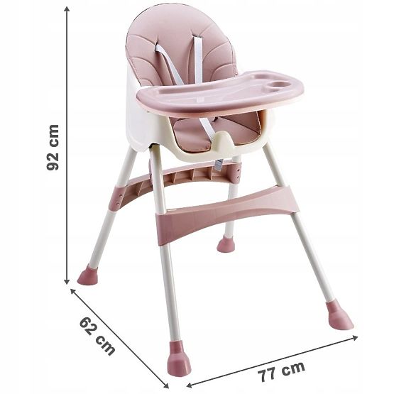 Esszimmerstuhl Prima 2in1 - rosa und weiß