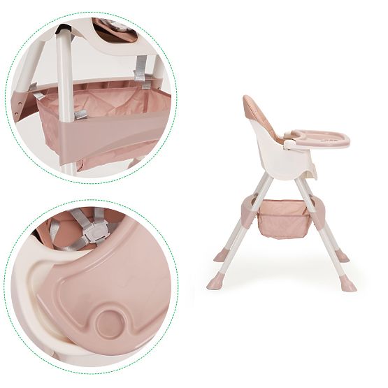 Esszimmerstuhl Prima 2in1 - rosa und weiß