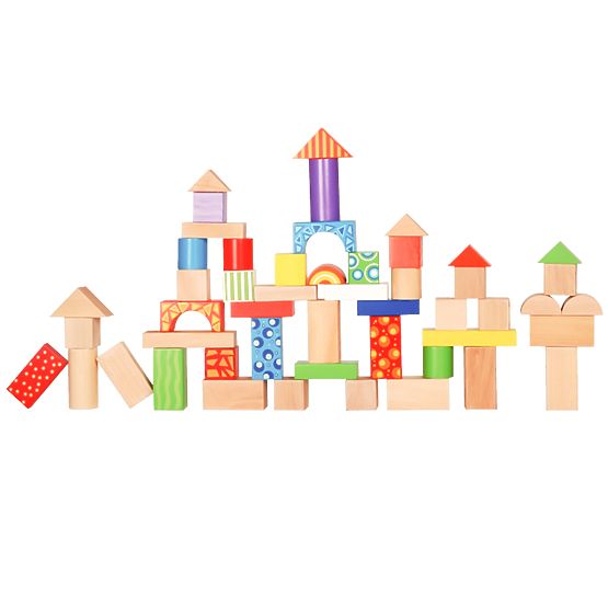 Farbige Holzklötze 100 Stück