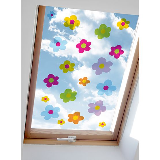 Fensteraufkleber - Bunte Blumen - 0,3 m2