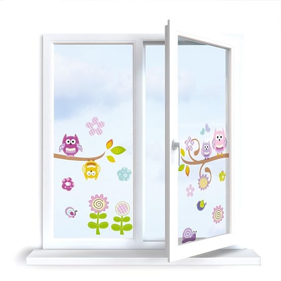 Fensteraufkleber - Eulen - 0,3 m2