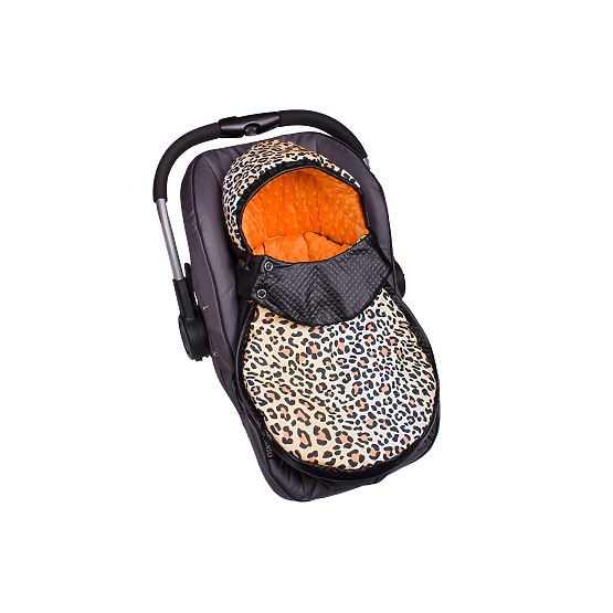 Fußsack für Autositz - Minky/Orange