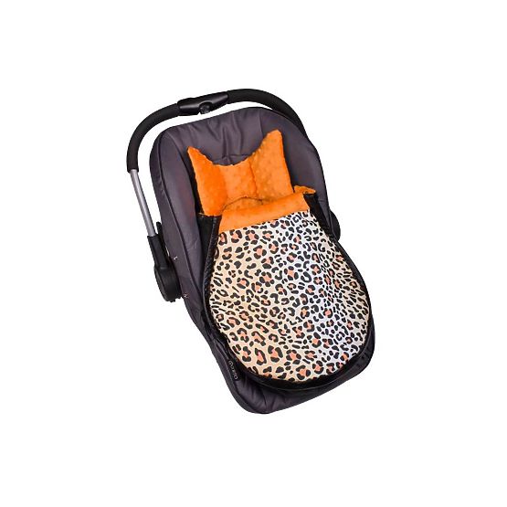 Fußsack für Autositz - Minky/Orange