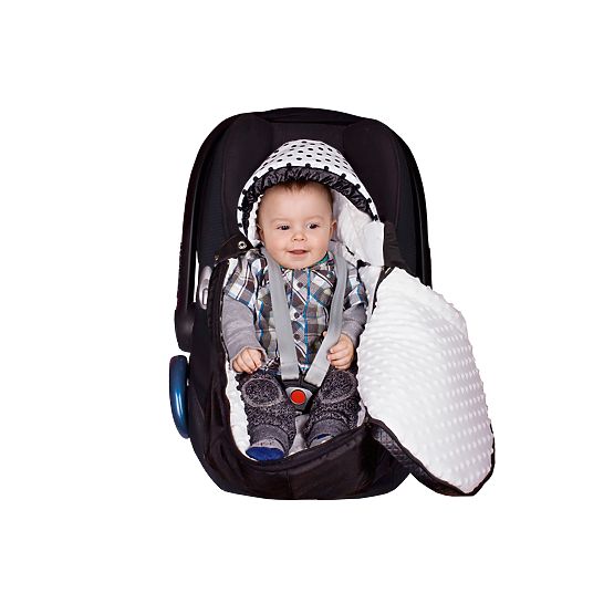Fußsack für Autositz - Minky/Orange