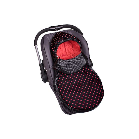 Fußsack für Autositz - Minky/Rot