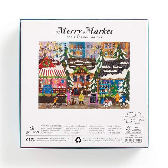 Galison Folienpuzzle Joy Laforme Weihnachtsmärkte 1000 Teile