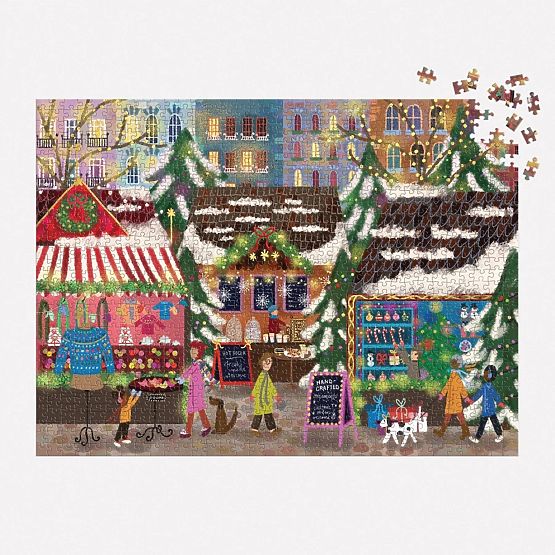 Galison Folienpuzzle Joy Laforme Weihnachtsmärkte 1000 Teile