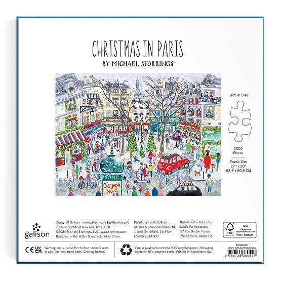 Galison Folienpuzzle Michael Storrings Weihnachts-Paris 1000 Teile