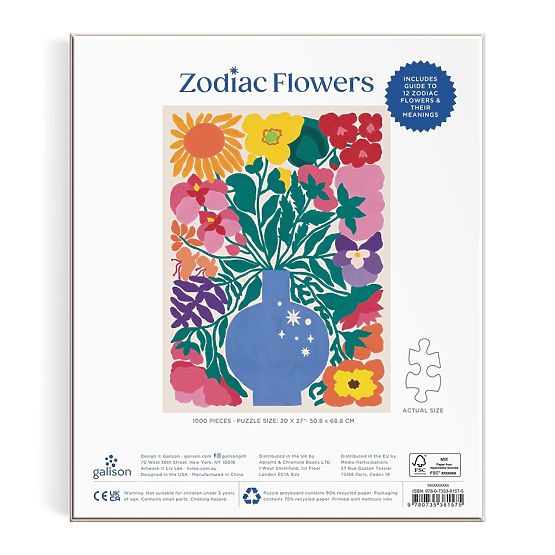 Galison Puzzle Blumen des Tierkreises 1000 Teile