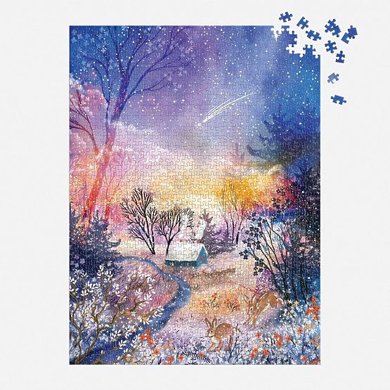 Galison Puzzle Magische verschneite Landschaft 1000 Teile