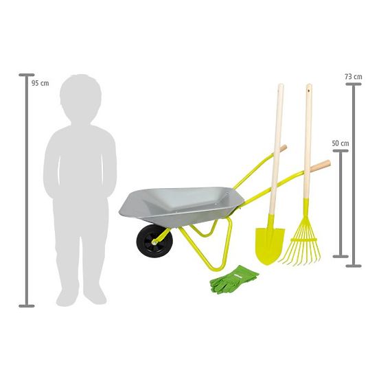 Gärtner-Set Schubkarre + Werkzeuge + Handschuhe