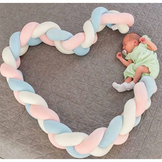 Geflochtenes Geländer 240 cm – rosa mit blau