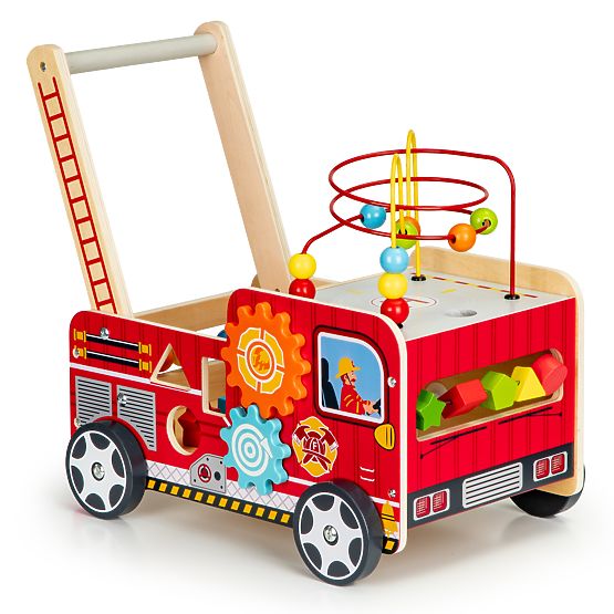 Gehwagen aus Holz - Feuerwehrauto