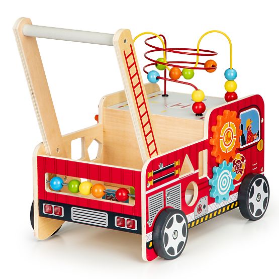Gehwagen aus Holz - Feuerwehrauto