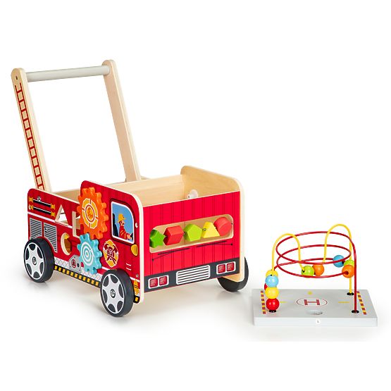 Gehwagen aus Holz - Feuerwehrauto