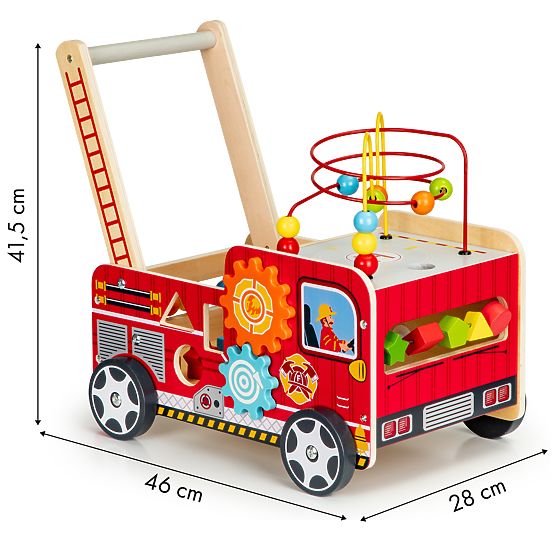 Gehwagen aus Holz - Feuerwehrauto
