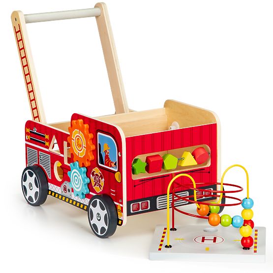 Gehwagen aus Holz - Feuerwehrauto