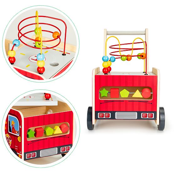 Gehwagen aus Holz - Feuerwehrauto