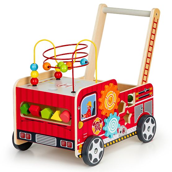 Gehwagen aus Holz - Feuerwehrauto