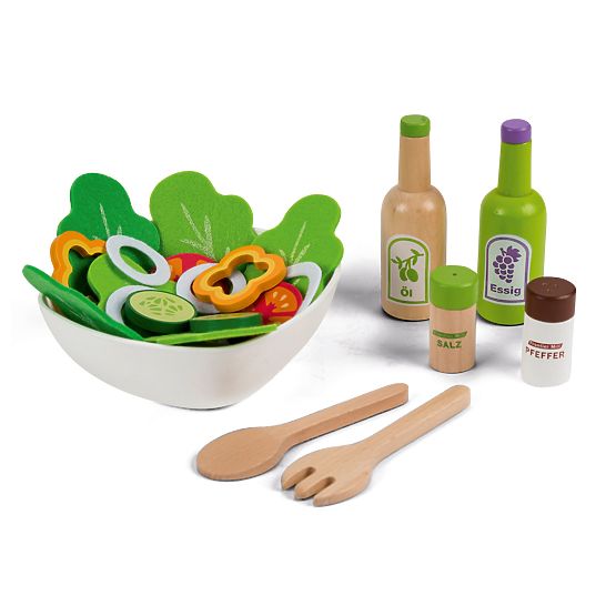 Holzsalat mit Schüssel