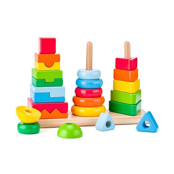 Geometrisches Puzzle 3 Türme zum Zusammenbauen