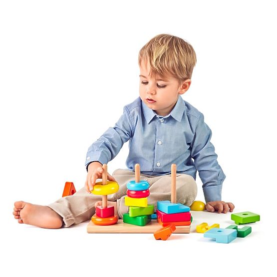 Geometrisches Puzzle 3 Türme zum Zusammenbauen