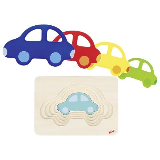 Geschichtetes Puzzle mit Autos