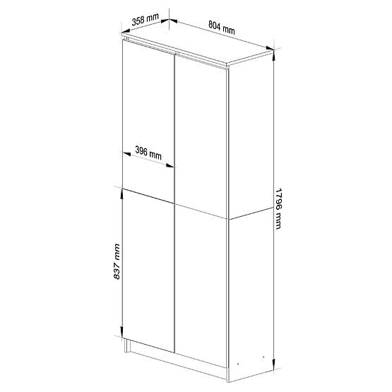 GESCHLOSSENES REGAL R80 2D 8P CLP EICHE SONOMA / WEISS