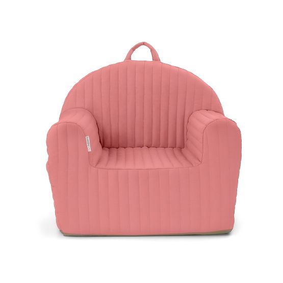 Gestreifter, gesteppter Sessel - rosa