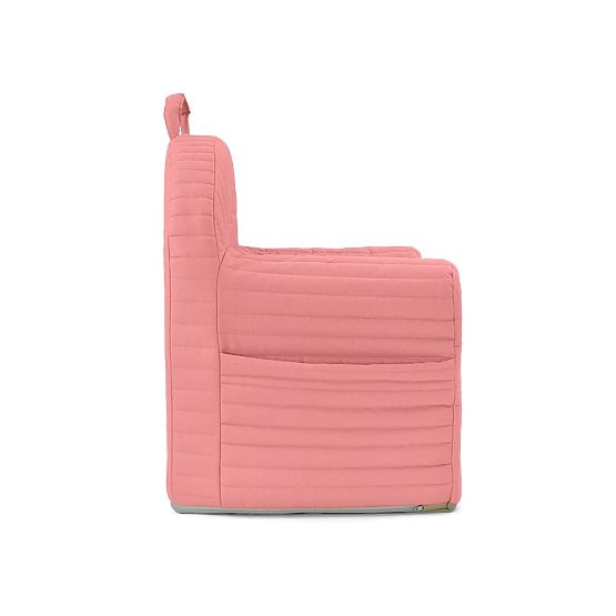 Gestreifter, gesteppter Sessel - rosa