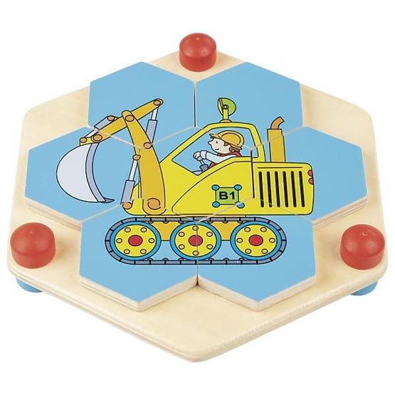 Goki hexagonales Puzzle Fahrzeuge