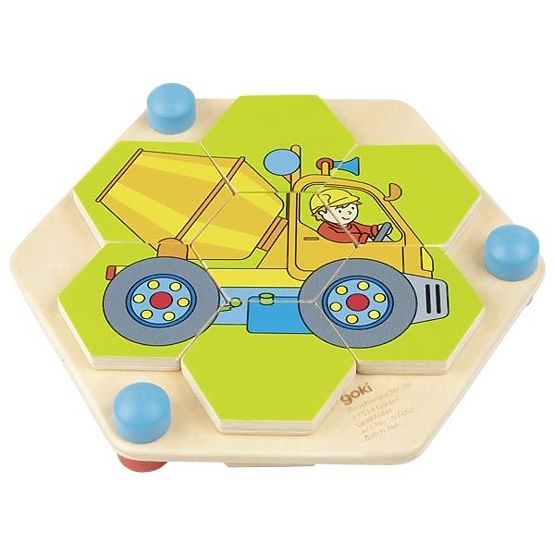 Goki hexagonales Puzzle Fahrzeuge