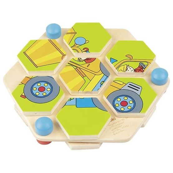 Goki hexagonales Puzzle Fahrzeuge