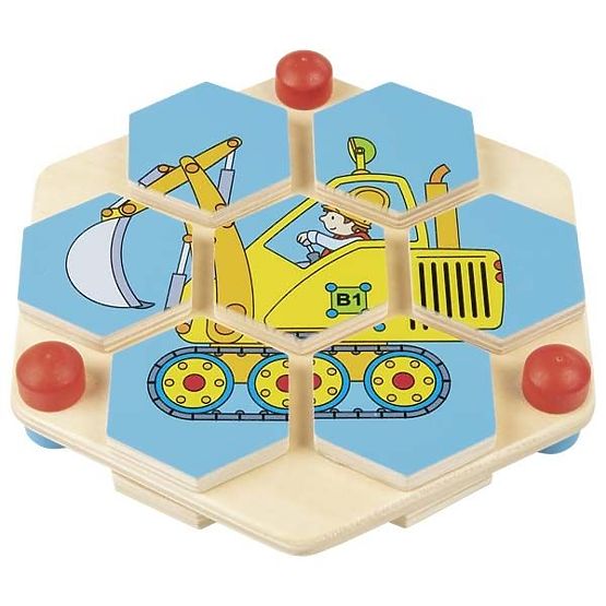 Goki hexagonales Puzzle Fahrzeuge