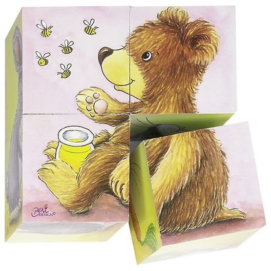 Goki Holzbausteine Jungtiere 4 Stk.