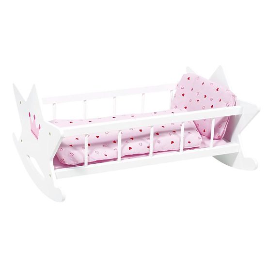Goki Holzwiege für Puppen mit Bettdecken