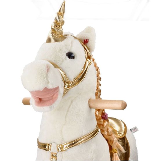 Goldenes Schaukel-Einhorn mit Rädern