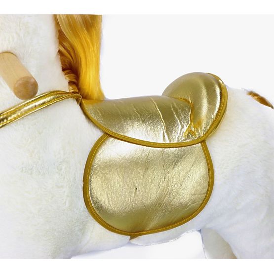 Goldenes Schaukel-Einhorn mit Rädern