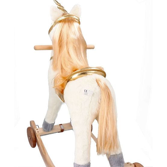 Goldenes Schaukel-Einhorn mit Rädern