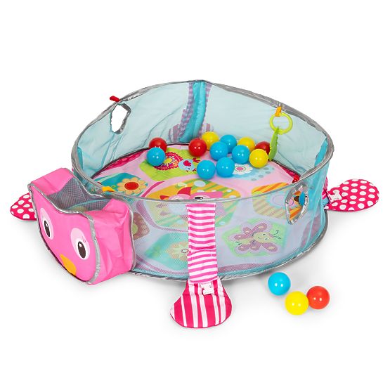Große 3-in-1 Lernmatte mit Laufstall und 30 Bällen 0+ ECOTOYS