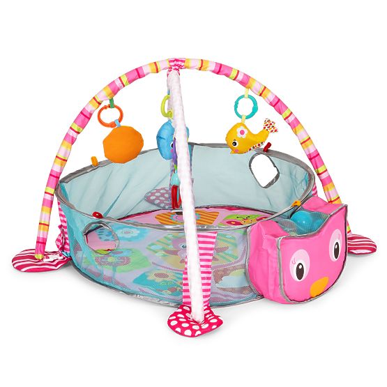 Große 3-in-1 Lernmatte mit Laufstall und 30 Bällen 0+ ECOTOYS