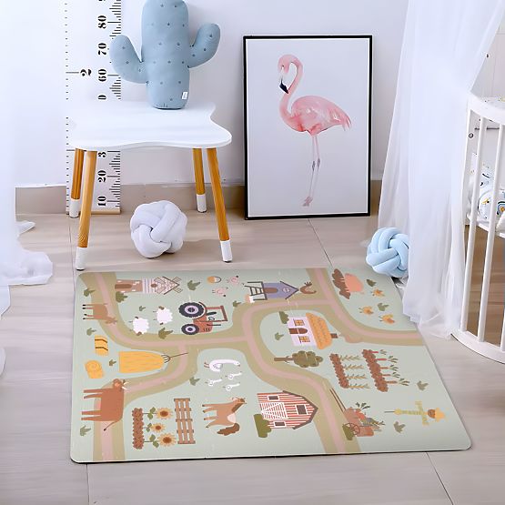 Große EVA-Schaumstoffmatte für Kinder Bauernhof 90,5x90,5 cm 21 Teile ECOTOYS