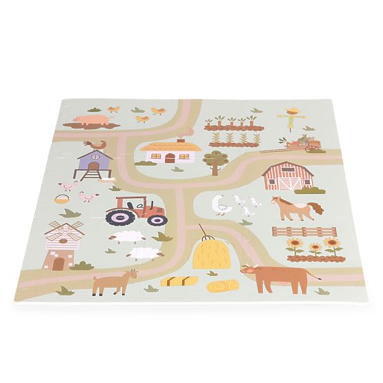 Große EVA-Schaumstoffmatte für Kinder Bauernhof 90,5x90,5 cm 21 Teile ECOTOYS