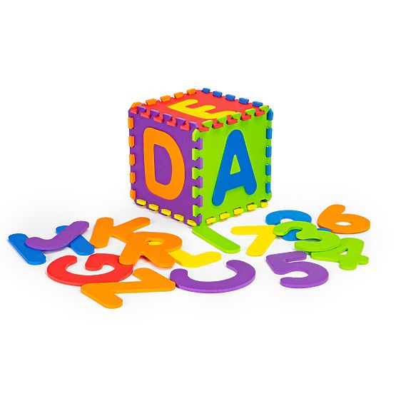 Große EVA-Schaumstoffmatte für Kinder Buchstaben Zahlen 178x178 cm 36 Stück ECOTOYS