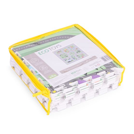 Große EVA-Schaumstoffmatte für Kinder Stadt 90,5x90,5 cm 21 Stk. ECOTOYS