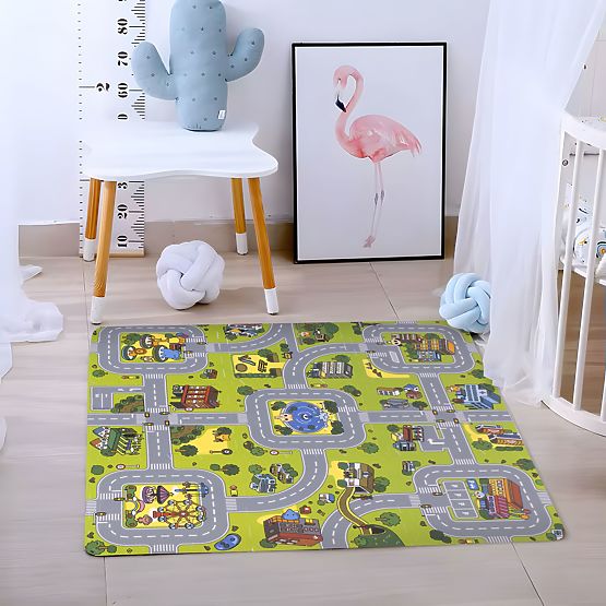 Große EVA-Schaumstoffmatte für Kinder Stadt 90,5x90,5 cm 21 Stk ECOTOYS
