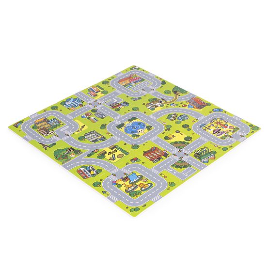 Große EVA-Schaumstoffmatte für Kinder Stadt 90,5x90,5 cm 21 Stk ECOTOYS