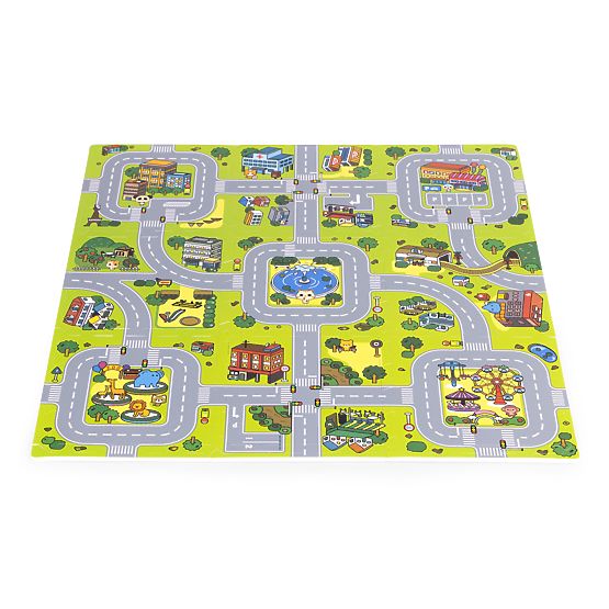 Große EVA-Schaumstoffmatte für Kinder Stadt 90,5x90,5 cm 21 Stk ECOTOYS