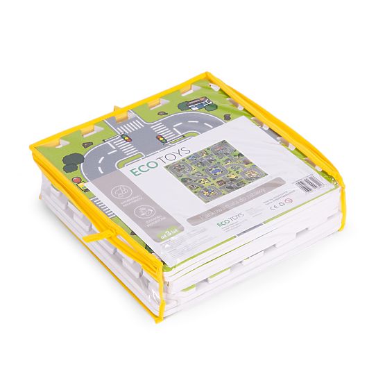 Große EVA-Schaumstoffmatte für Kinder Stadt 90,5x90,5 cm 21 Stk ECOTOYS