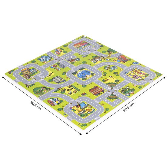 Große EVA-Schaumstoffmatte für Kinder Stadt 90,5x90,5 cm 21 Stk ECOTOYS